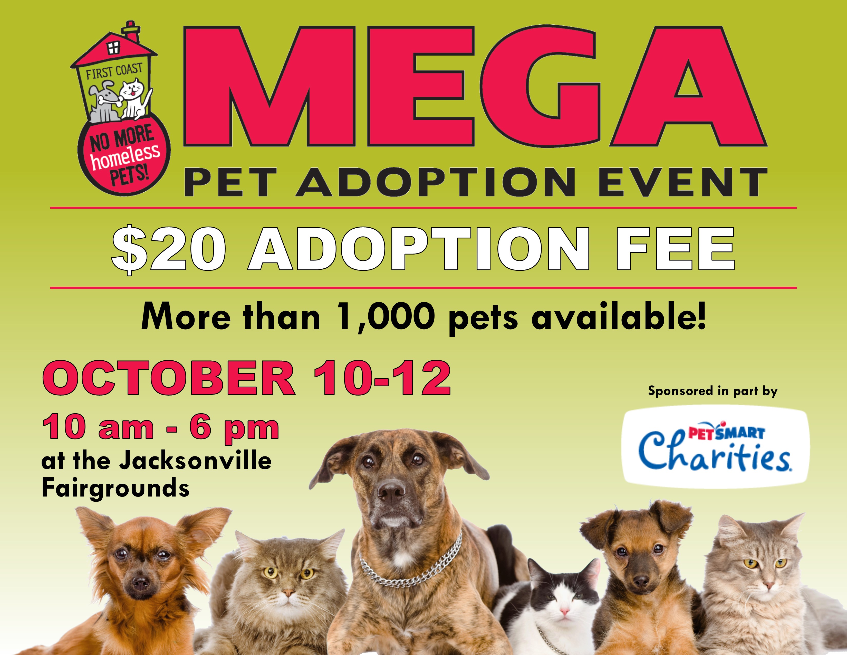 Mega adoption event this weekend at the Jax Fairgrounds Over 1000 cats